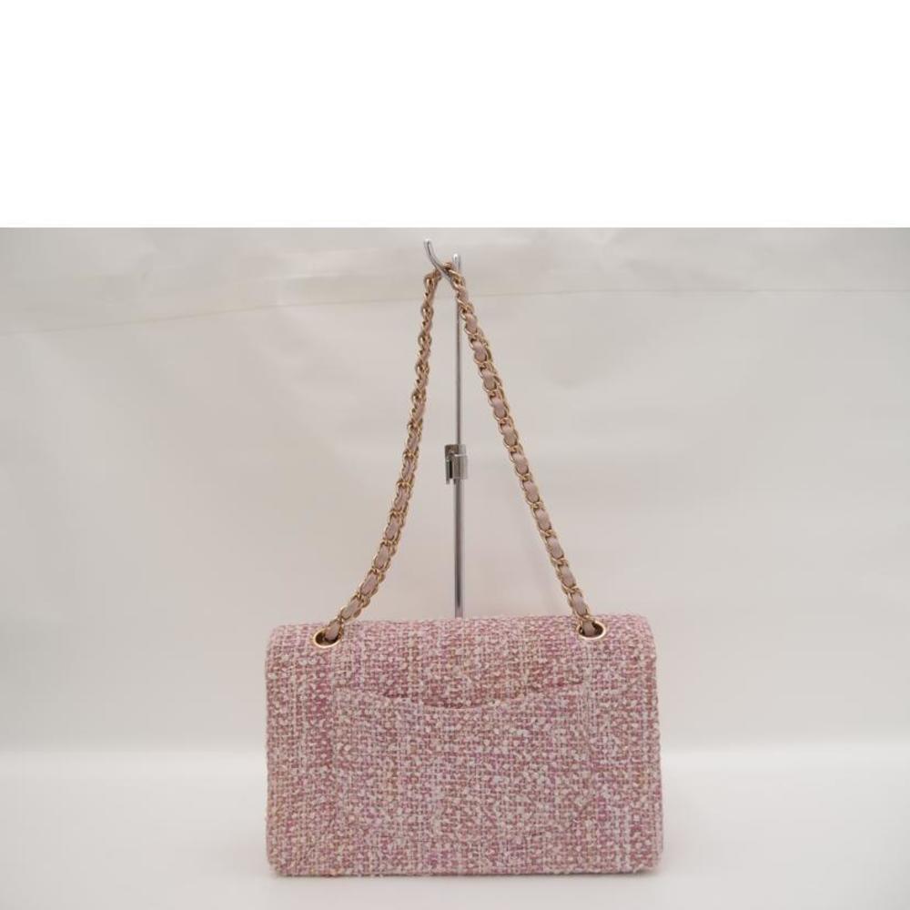 Chanel Bag Lambskin Chain Tweed Shoulder Matelasse Pink